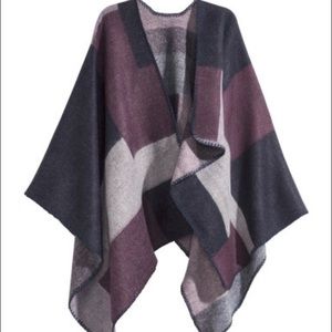 H&M Patchwork Asymmetrical Poncho